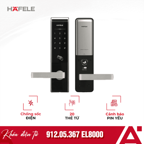 Khóa điện tử Hafele EL8000 912.05.367 màu bạc
