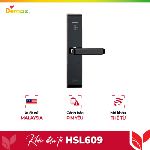 Khóa cửa điện tử thông minh Demax HSL609 (hãng bỏ mẫu)
