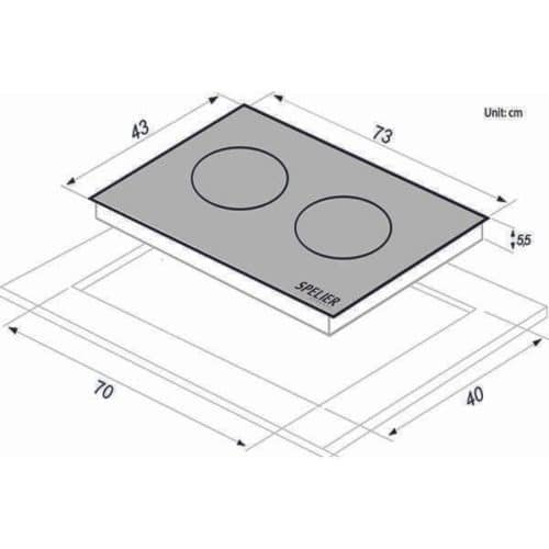 Kích thước của Bếp Từ Đôi Spelier SPM-628I PLUS