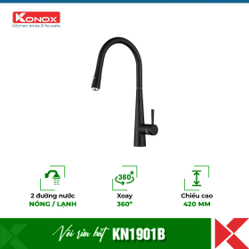 Vòi rửa bát rút dây Konox KN1901B