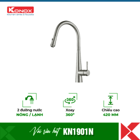 Vòi rửa bát rút dây Konox KN1901N
