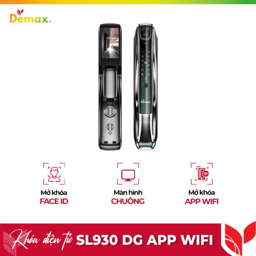 Khóa cửa điện tử nhận diện khuôn mặt Face ID - 3D Demax SL930 DG App Wifi