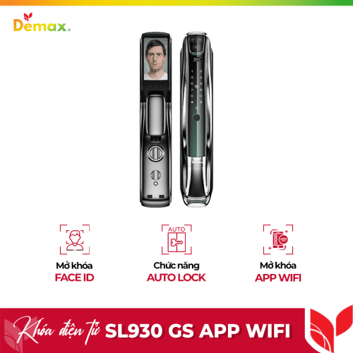Khóa cửa điện tử nhận diện khuôn mặt Face ID - 3D Demax SL930 GS App Wifi