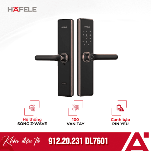 Khóa điện tử Hafele DL7600 BLE màu đồng 912.20.231