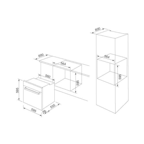 Lò nướng Malloca MOV-72 PYRO 3 Kích thước lò nướng Malloca MOV-72 PYRO