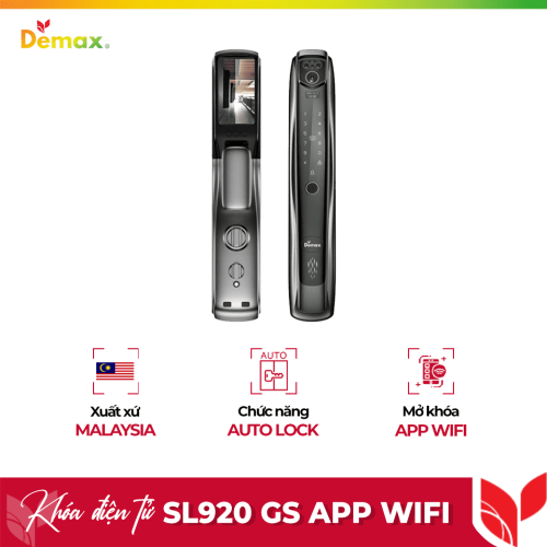 Khóa cửa điện tử nhận diện khuôn mặt Face ID - 3D Demax SL920 GS App Wifi