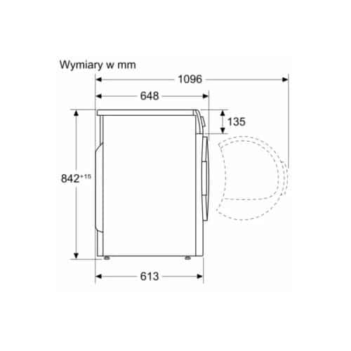 Kích thước máy sấy Bosch WQG241AGPL