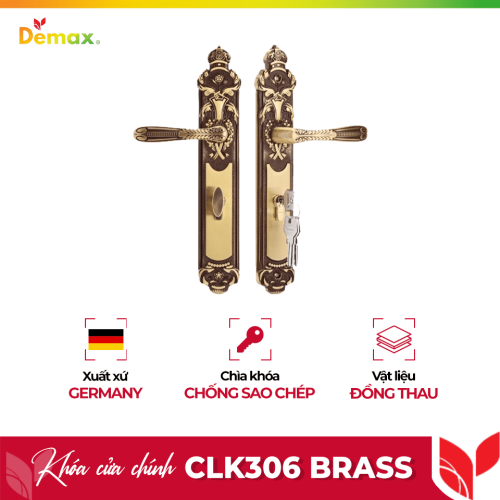 Khóa cửa chính Demax CLK306 Brass
