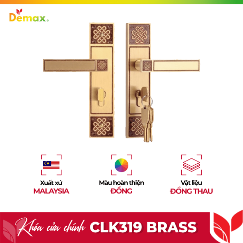 Khóa cửa chính Demax CLK319 Brass