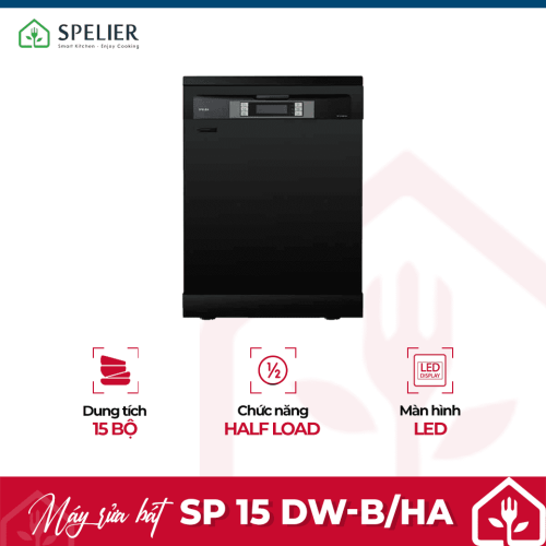 Máy rửa bát Spelier SP 15 DW-Black 15 bộ
