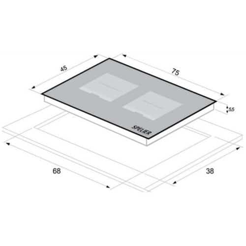 Kích thước của Bếp từ đôi Spelier SPE IC 1189