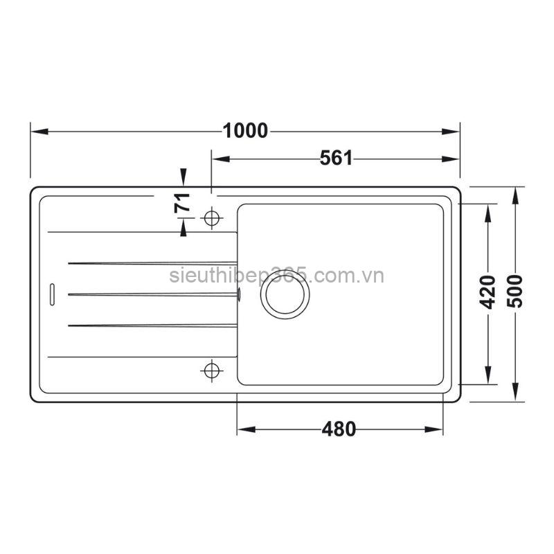 Kích thước chậu đá Hafele 1000mm HS20-GED1S60 570.32.830 Kích thước chậu đá Hafele 1000mm HS20-GED1S60 570.32.830