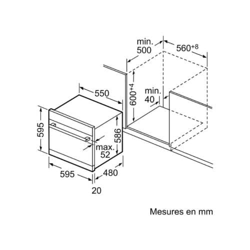 Kích thước máy rửa bát âm tủ BOSCH SCE52M75EU Serie 6