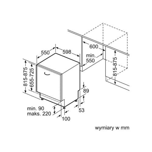 Kích thước máy rửa bát Bosch SMV4ECX14E