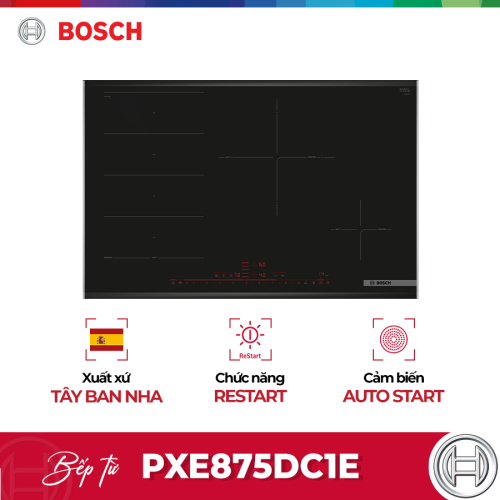 Bếp từ Bosch 4 vùng nấu PXE875DC1E lắp âm
