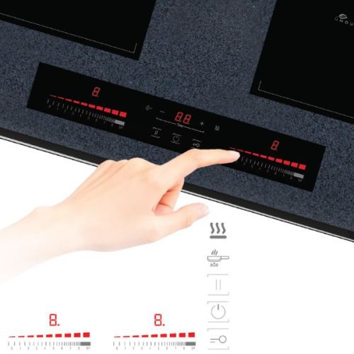 Bếp từ đôi Tomate GH DUO‐S2I Plus EK7 lắp âm 4 bang dieu khien bep tu doi tomate gh duo‐s2i plus ek7 lap am