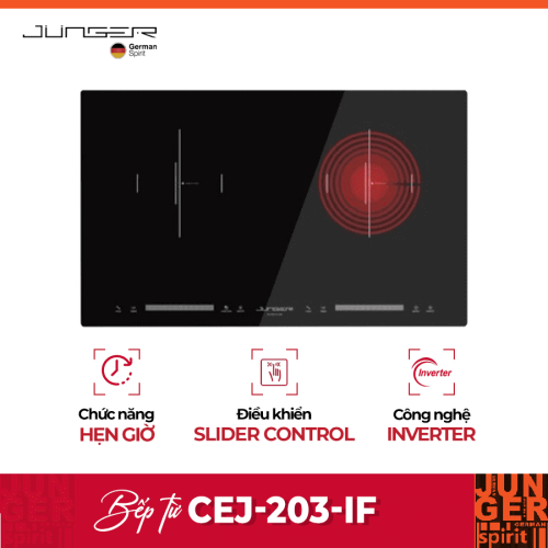 Bếp từ kết hợp hồng ngoại Junger CEJ-203-IF lắp âm