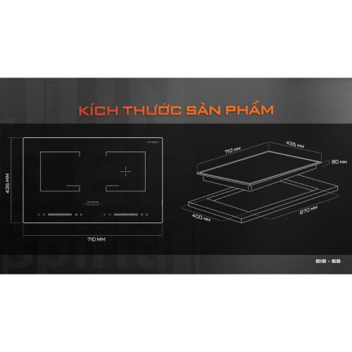 Bếp từ kết hợp hồng ngoại Junger SIS-66 lắp âm 4 kich thuoc bep tu ket hop hong ngoai junger sis 66 lap am 2