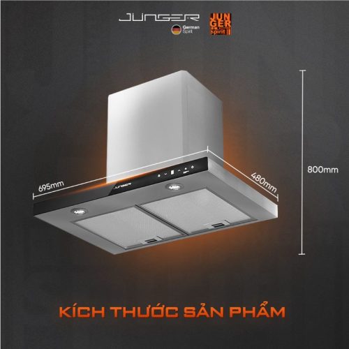 Máy hút mùi âm tủ Junger HRJ-700 5 kich thuoc may hut mui am tu junger hrj 700 1