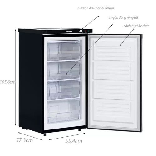 Tủ đông đứng Sanaky VH160K3 Inverter 118 lít 5 kich thuoc tu da dung sanaky td vh160k3 inverter
