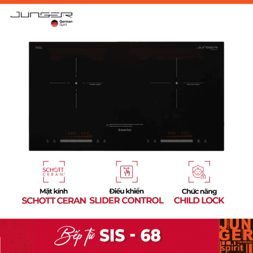 Bếp từ kết hợp hồng ngoại Junger SIS-68 lắp âm