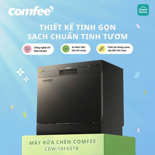 Máy rửa chén thông minh COMFEE CDW-10F60TB 12 BỘ CAO CẤP